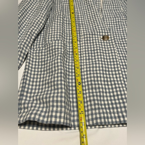 Madewell Linen Collarless Blazer in Gingham Check - Picture 13 of 15